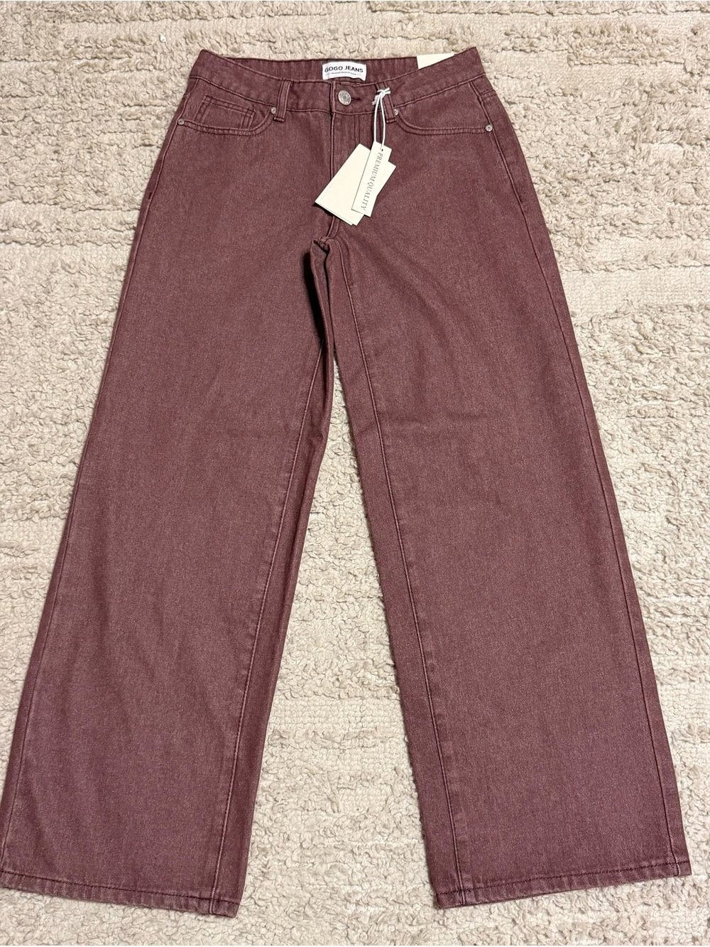 New GOGO low rise wide leg light burgundy color  jeans size 15 inseam 31